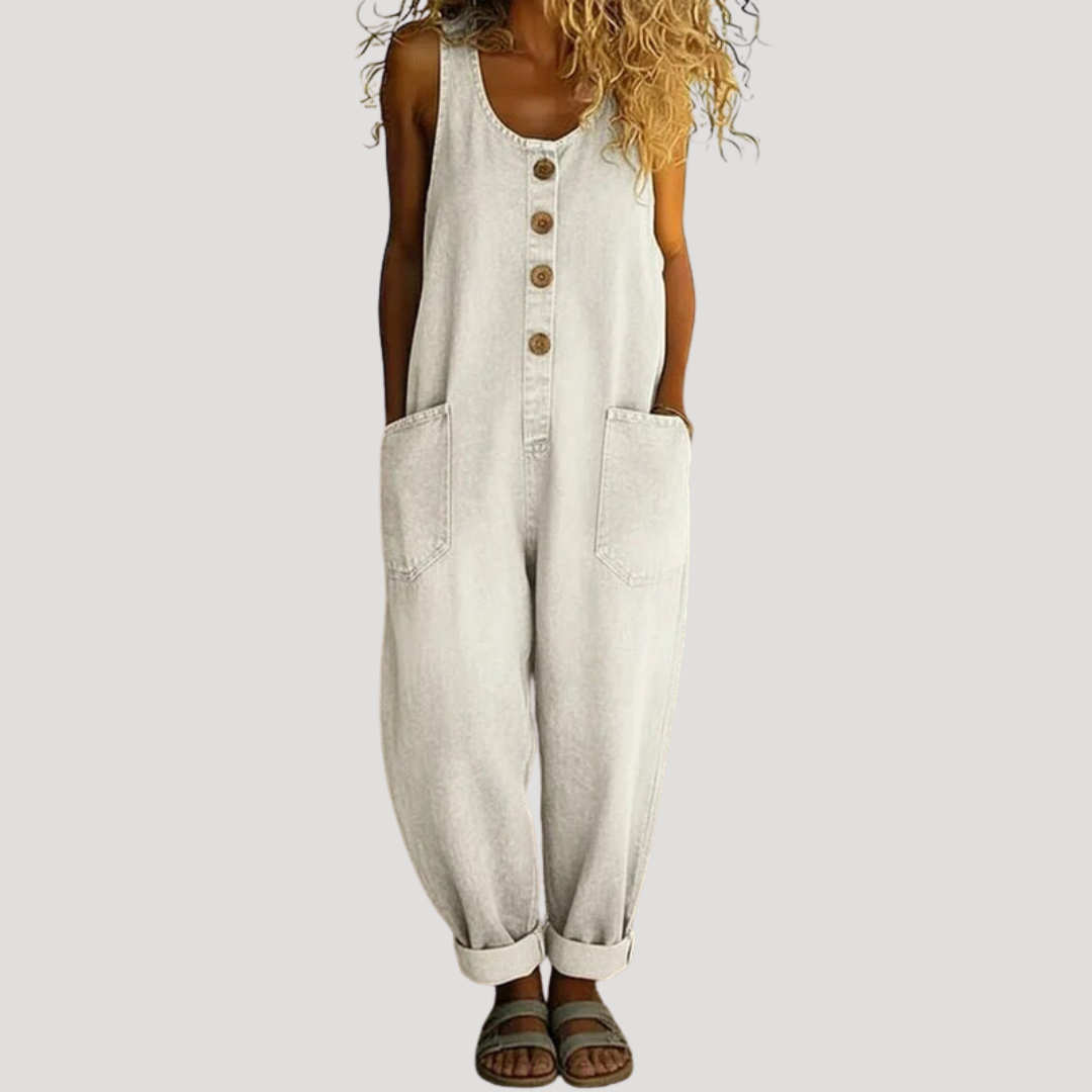 Women's Baggy Denim Dungarees Sleeveless Relaxed Fit Casual Overalls