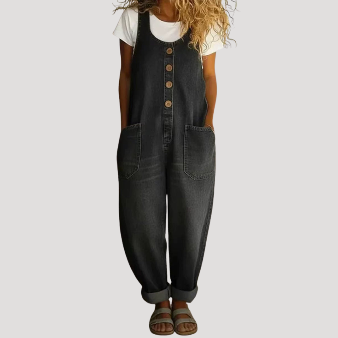 Women's Baggy Denim Dungarees Sleeveless Relaxed Fit Casual Overalls