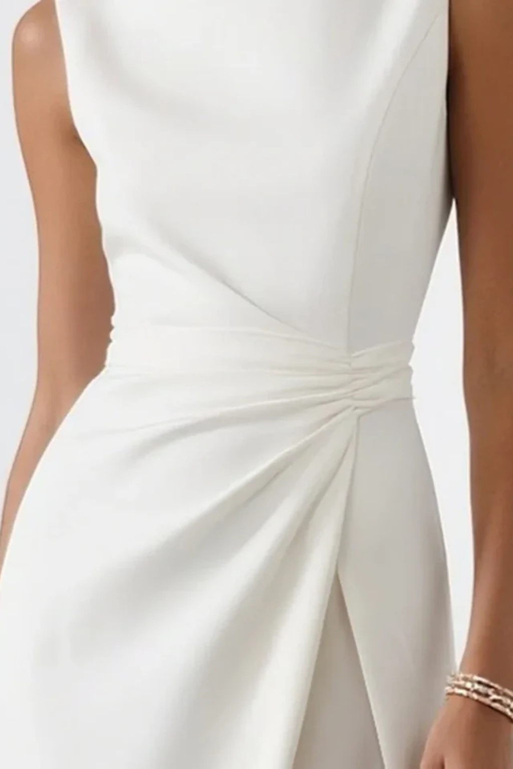 Women's Maxi Dress Boat Neck Draped Waist Wedding Guest
