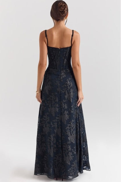 Women's Floral Chiffon Spaghetti Strap Formal Dress