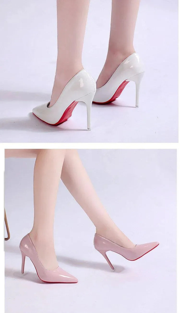 Women's Black Pumps Stiletto Heel Low Upper PU Casual Office Shoes