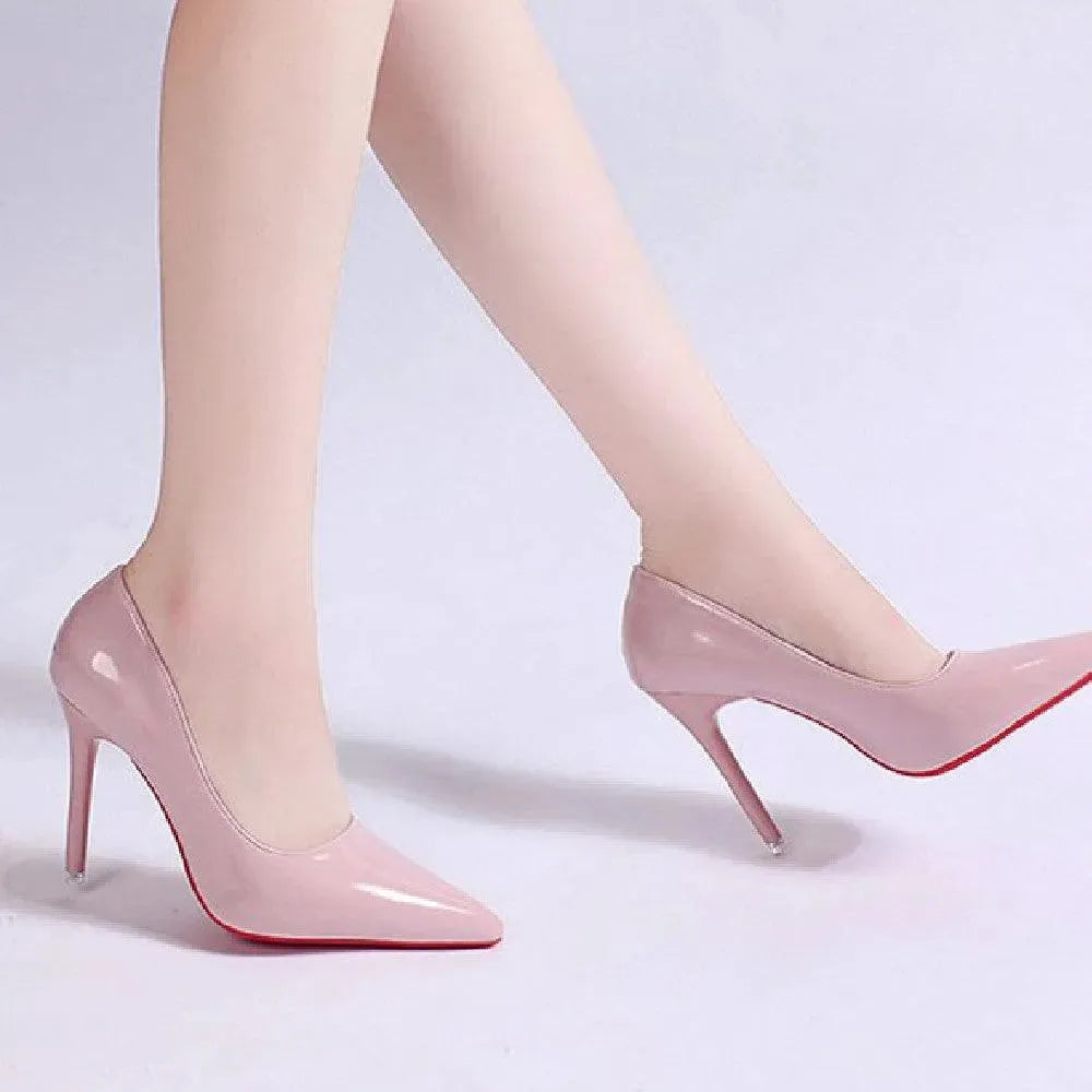 Women's Black Pumps Stiletto Heel Low Upper PU Casual Office Shoes