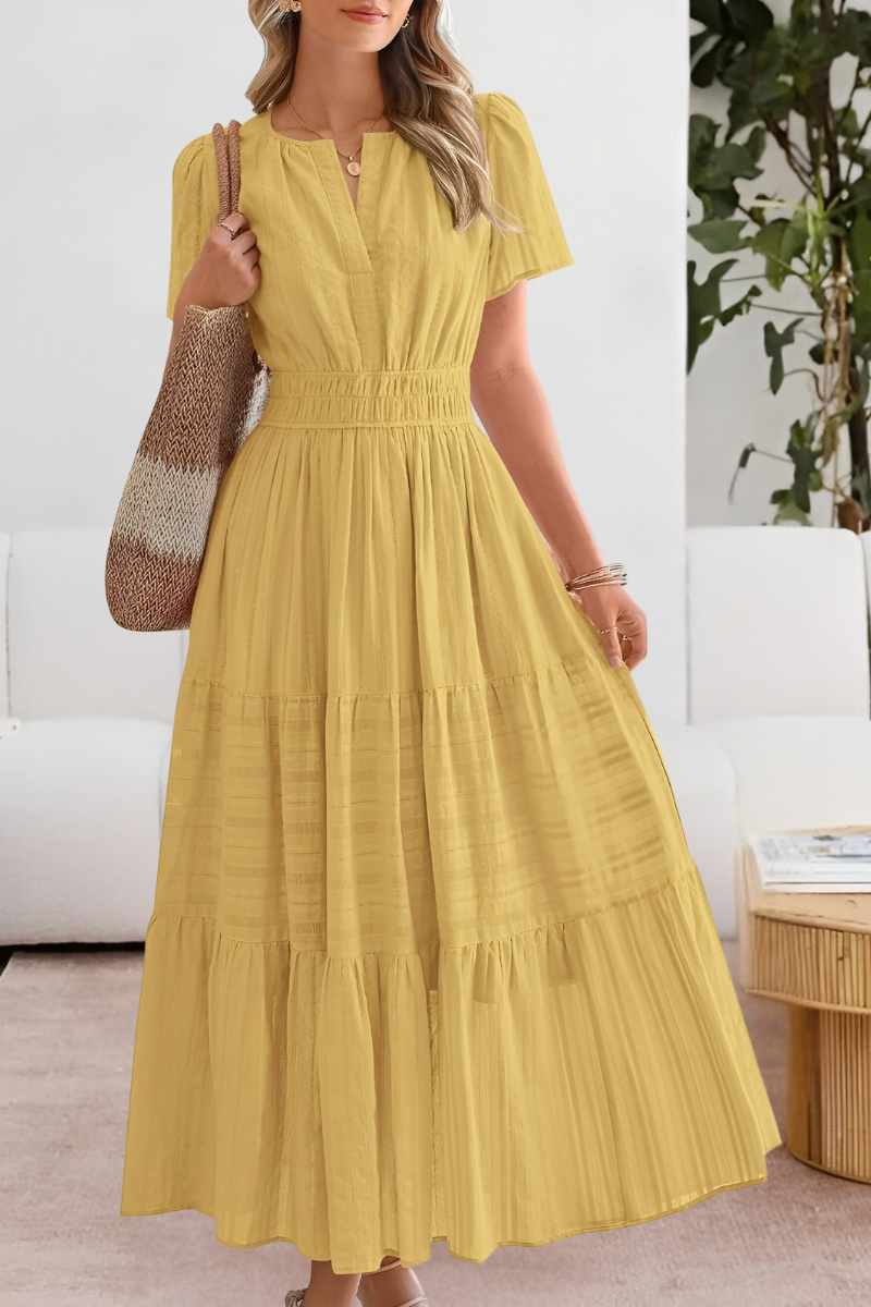 Women's A-Line Midi Dress Boho Style Cotton Blend