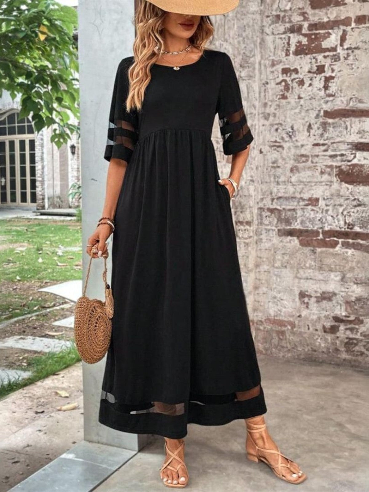 Women's Plus Size Maxi Dress Tummy Flattering Lightweight Casual Summer Elegant