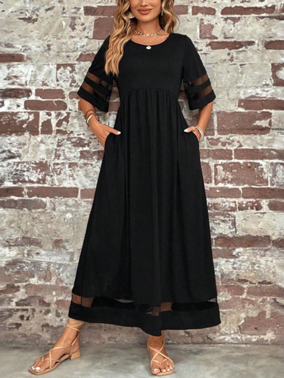 Women's Plus Size Maxi Dress Tummy Flattering Lightweight Casual Summer Elegant