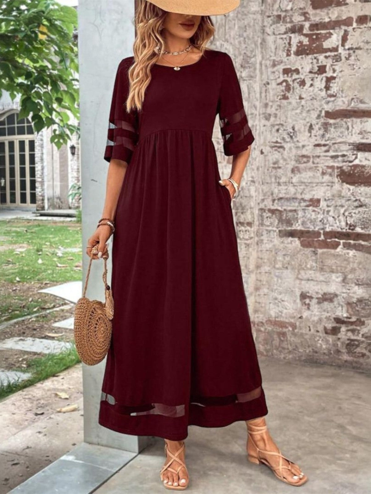 Women's Plus Size Maxi Dress Tummy Flattering Lightweight Casual Summer Elegant