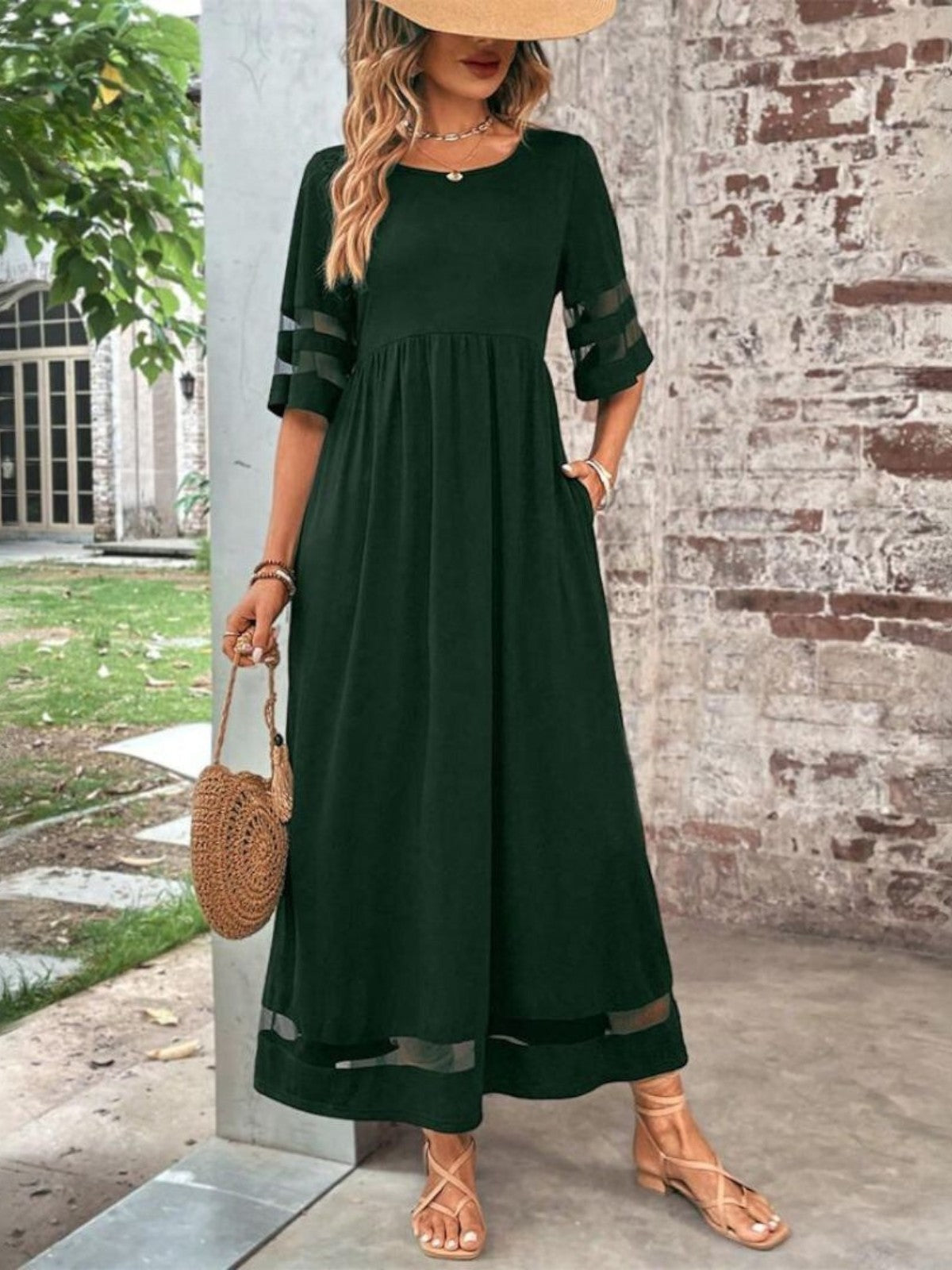 Women's Plus Size Maxi Dress Tummy Flattering Lightweight Casual Summer Elegant
