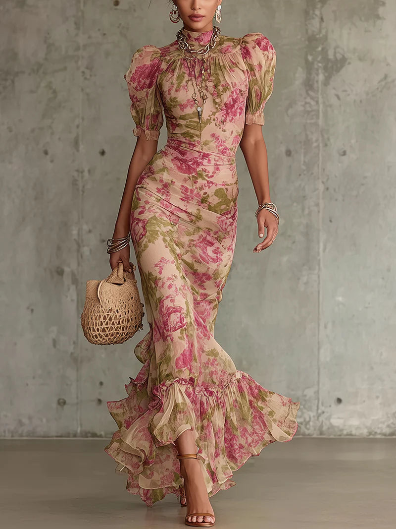 Patricia | Elegant Floral Maxi Dress with Sleeves for Women