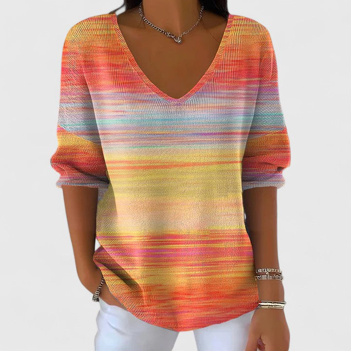Cassandra | Women's Long Sleeve V-Neck Shirt 0