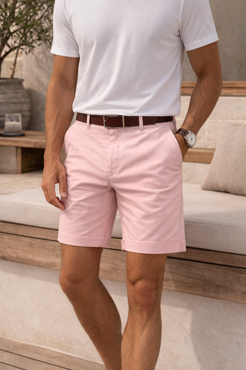 Men's Tailored Summer Shorts Cotton Twill Casual Wear