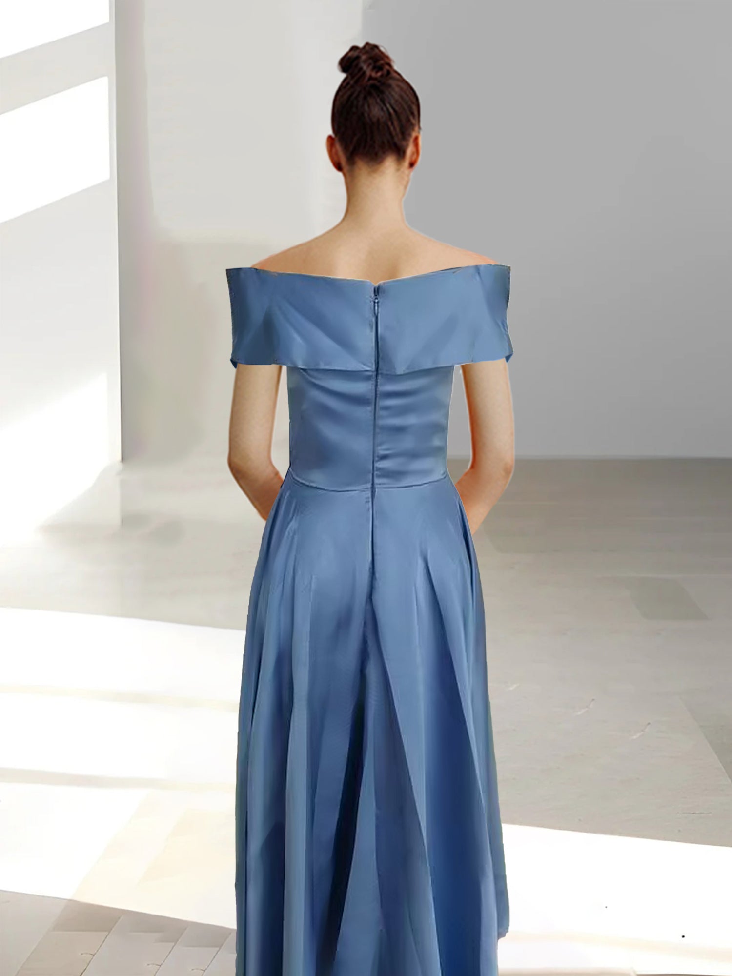 Women's A-Line Off-the-Shoulder Sleeveless Ankle-Length Mother of the Bride Dress