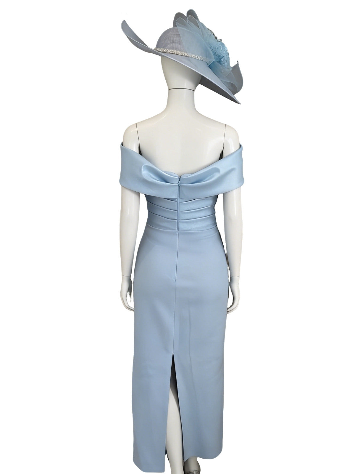 Women's Off-the-Shoulder Ankle-Length Mother of the Bride Dress with Bowknot