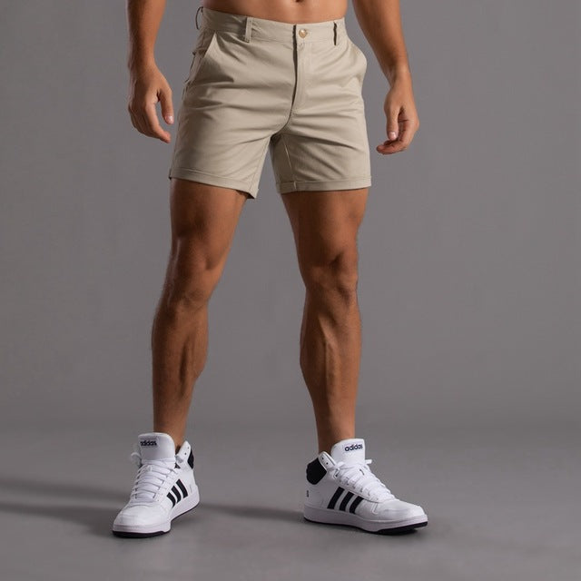 Men's Classic Chino Shorts Comfortable Breathable Cotton Casual Wear