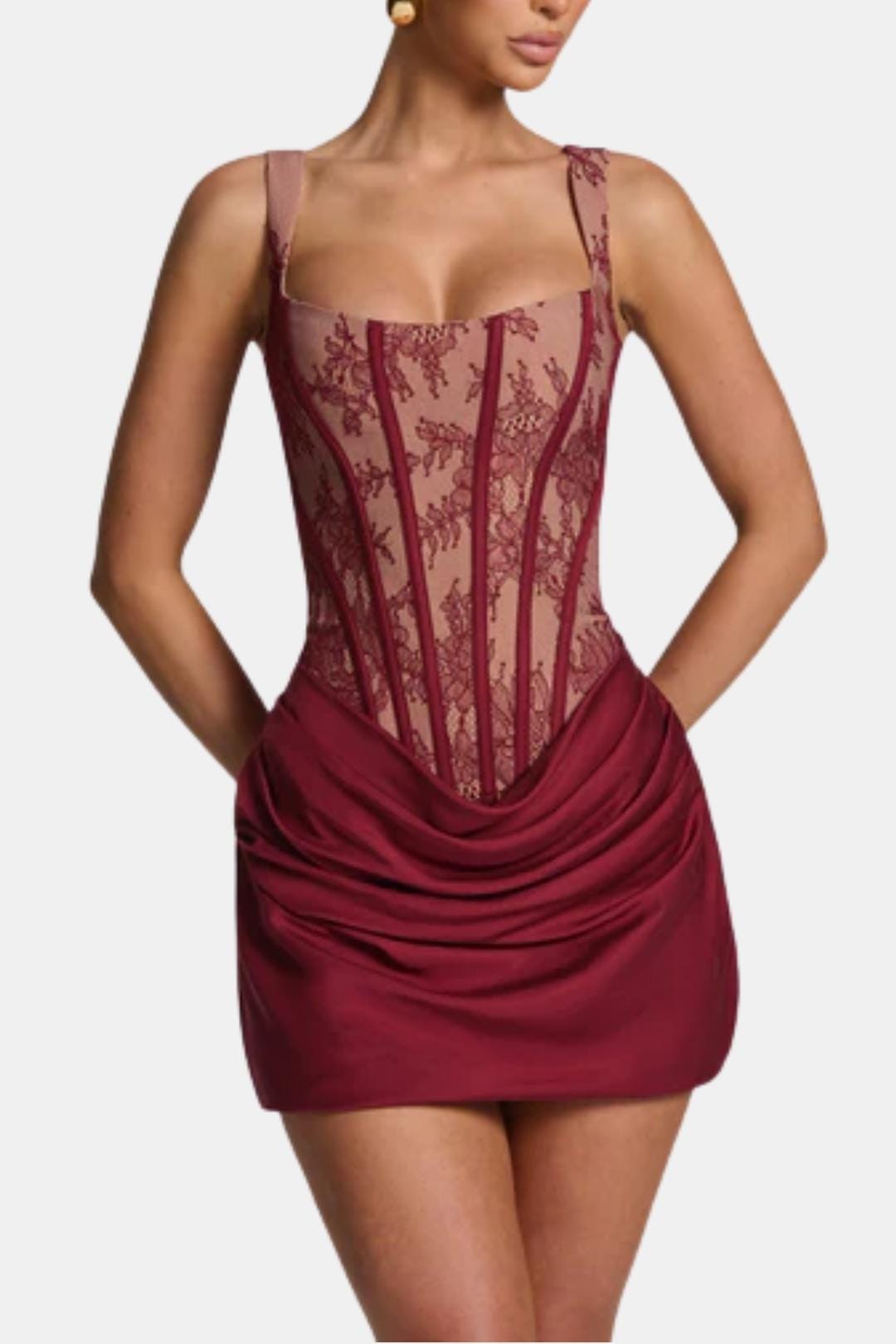 Melyna – Square Neck Corset Style Bodice Mini Dress