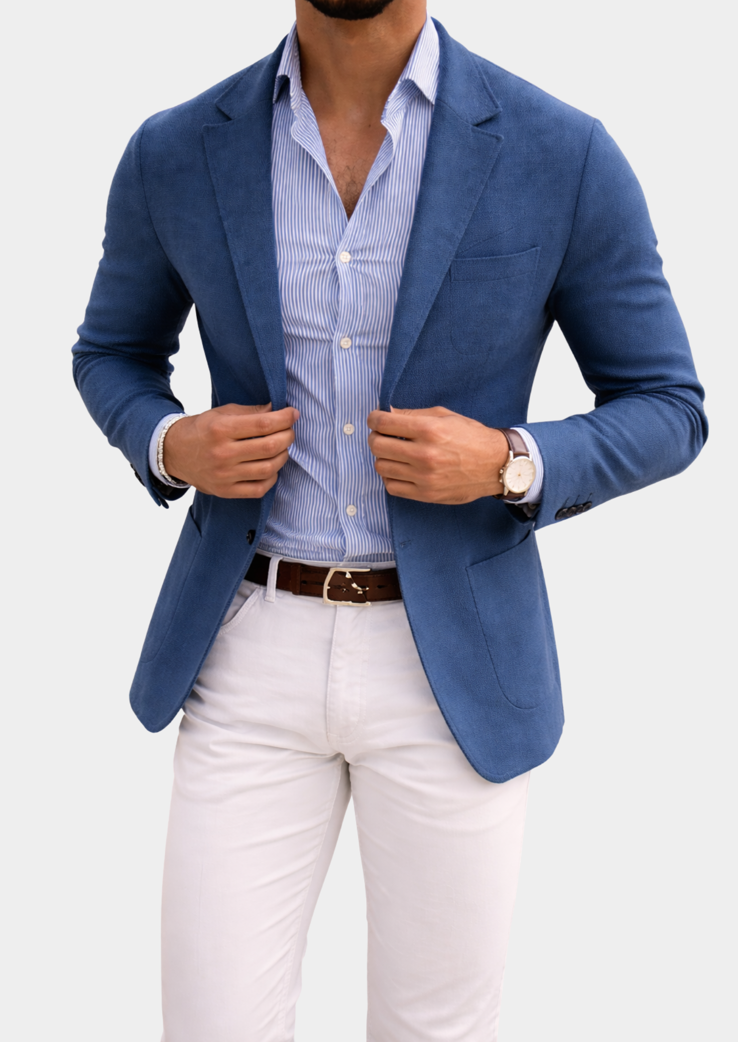 Men's Suit Blazer Notch Lapel Patch Pockets Casual Office Wear