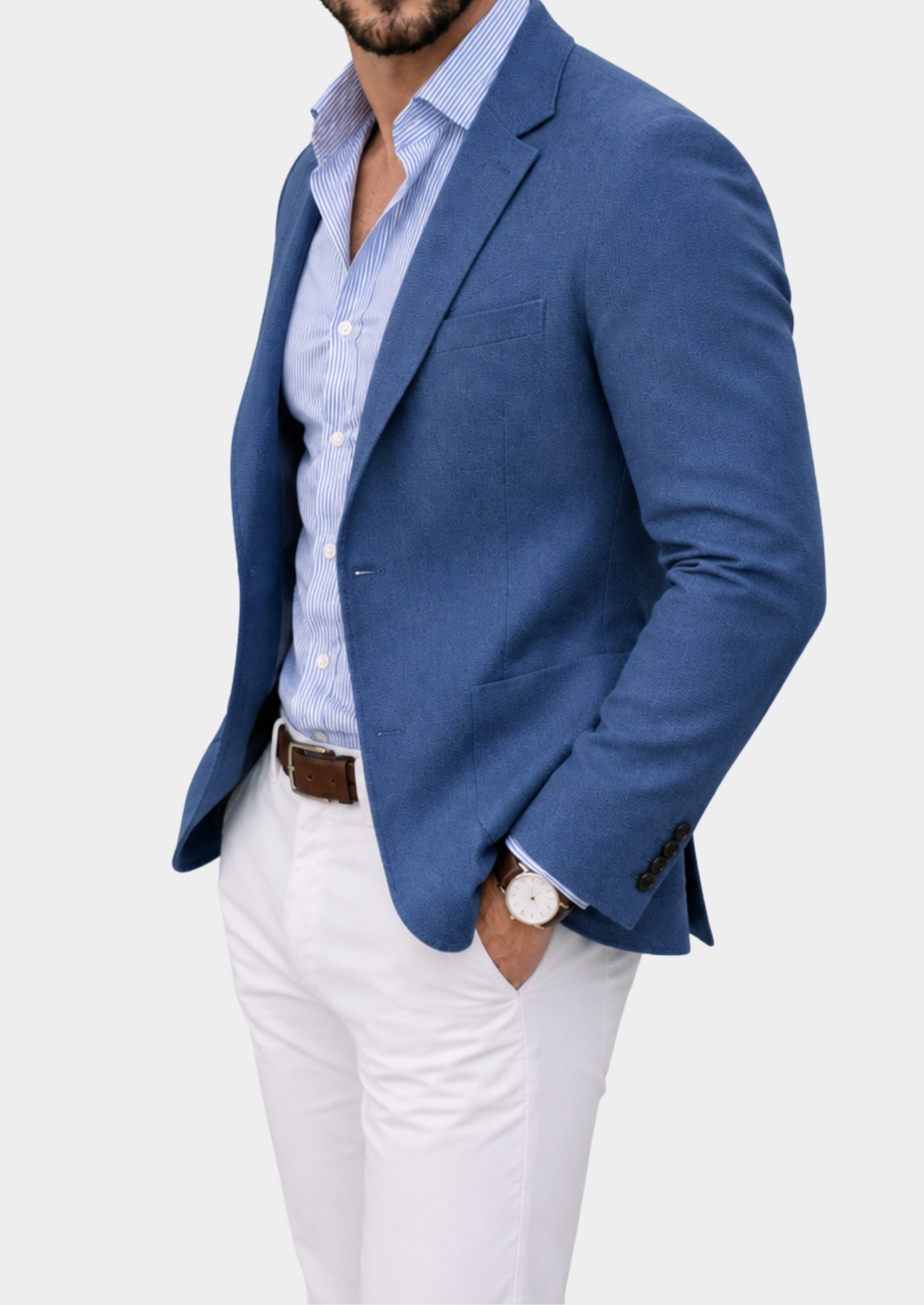 Men's Suit Blazer Notch Lapel Patch Pockets Casual Office Wear