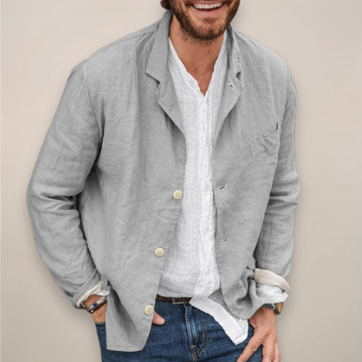 Men's Relaxed Fit Blazer Jacket Casual Summer Style
