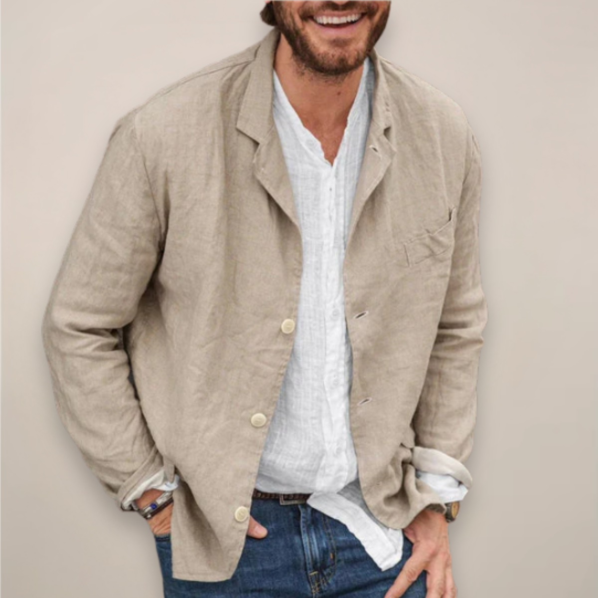Men's Relaxed Fit Blazer Jacket Casual Summer Style
