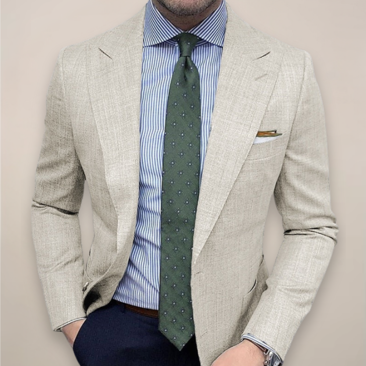 Men's Blazer Jacket Textured Tailored Lightweight Spring Casual Fashion