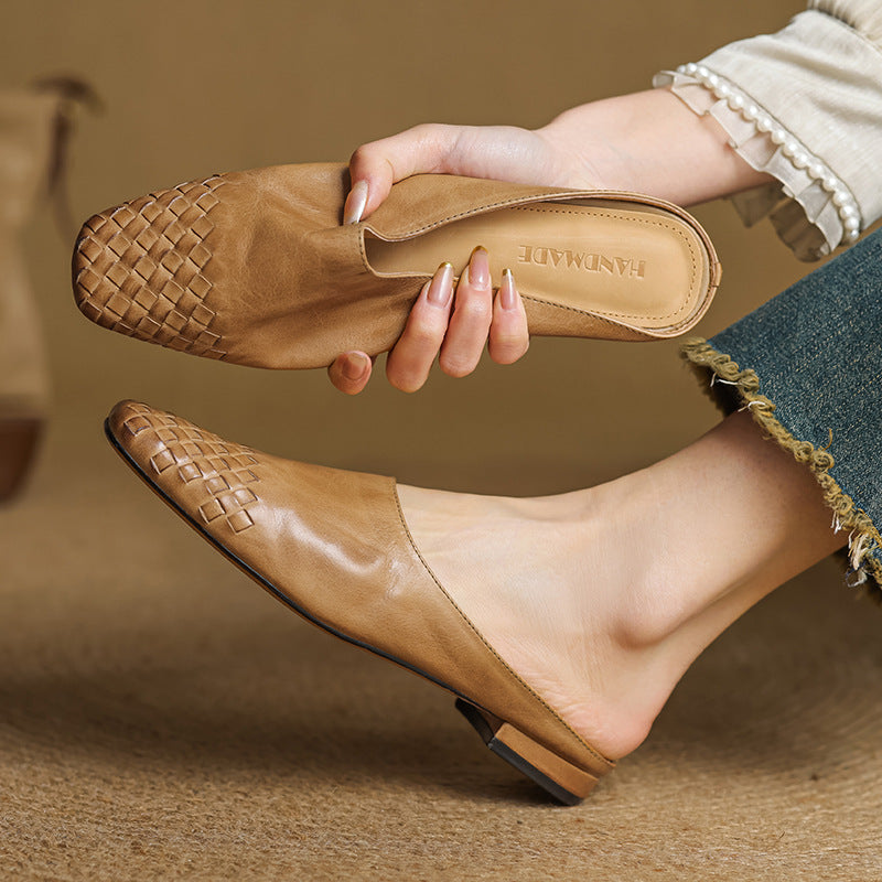 Women's Mules Genuine Leather Slip-On Casual Footwear