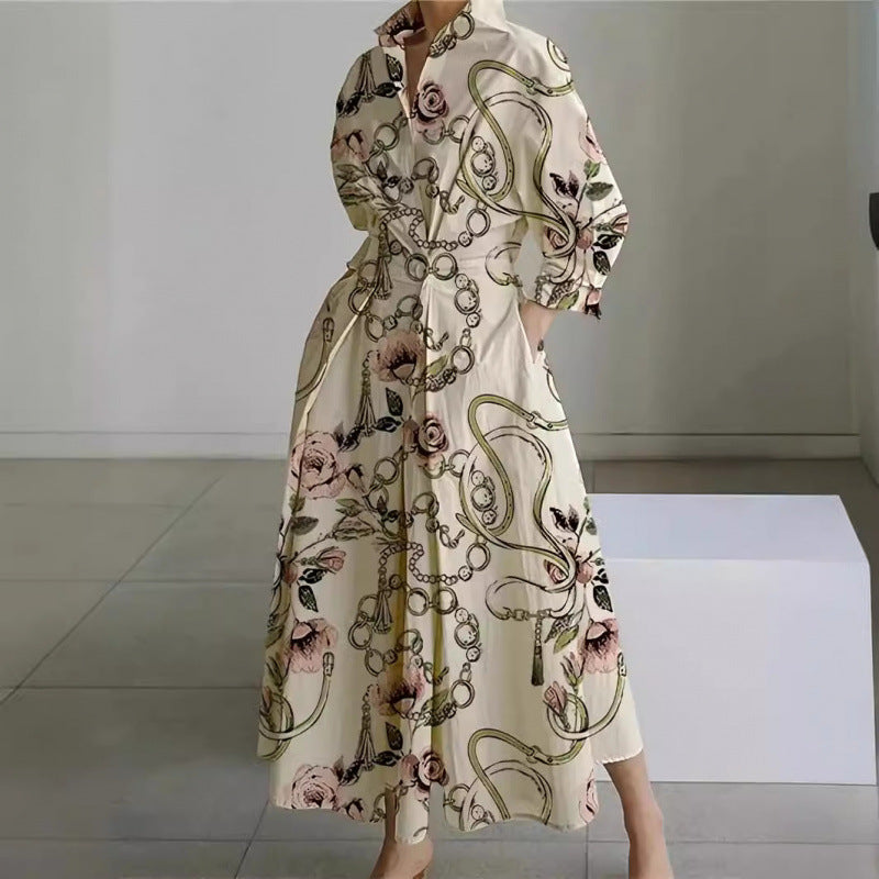 Women's Maxi Dress Front Wrap Collared Elegant Versatile Summer Casual Formal