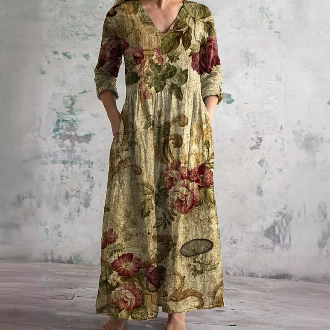 Women's Floral Summer Dress V-Neck Lightweight Breathable Casual Plus Size