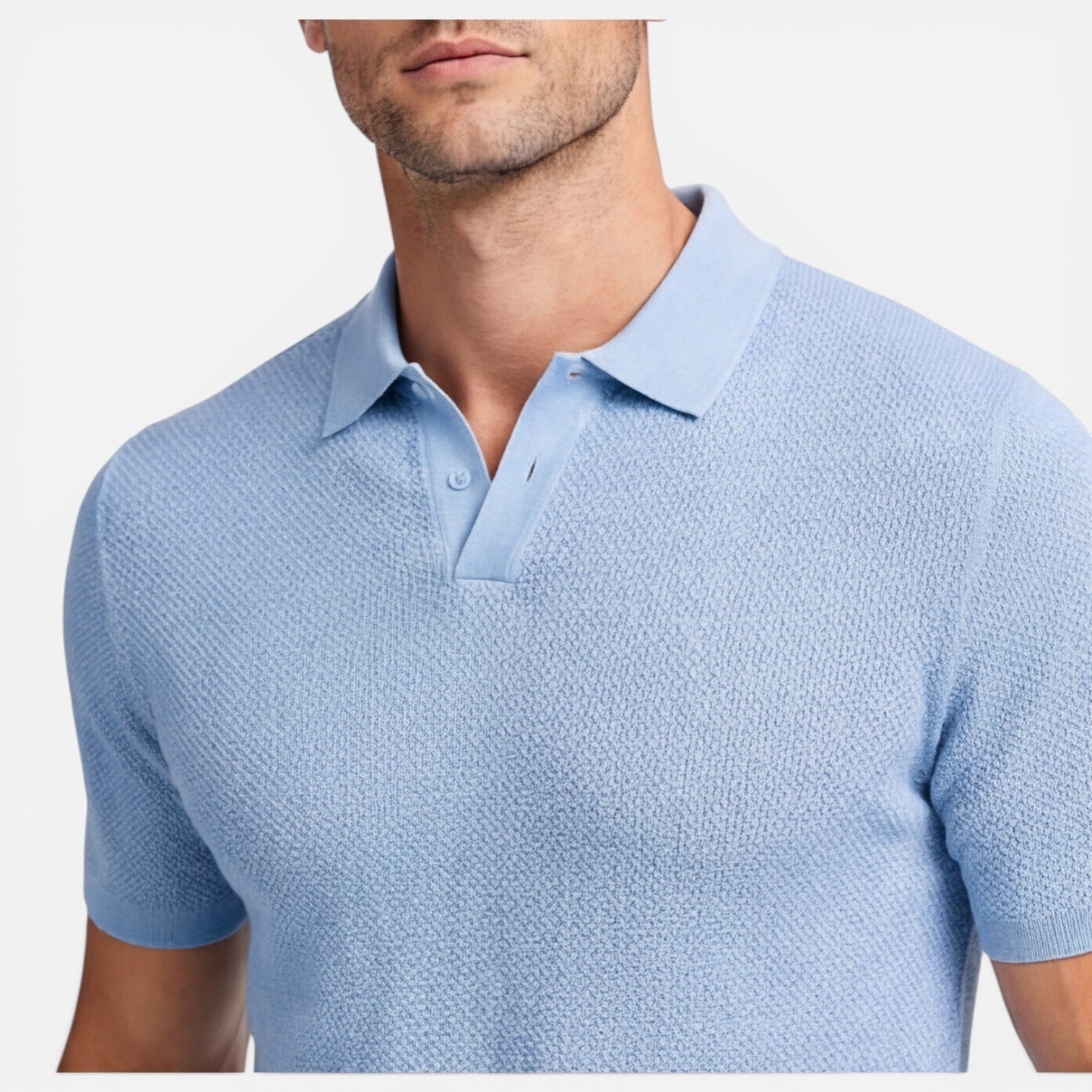 Men's Polo Shirt Slim Fit Lightweight Breathable Knit Casual Wear