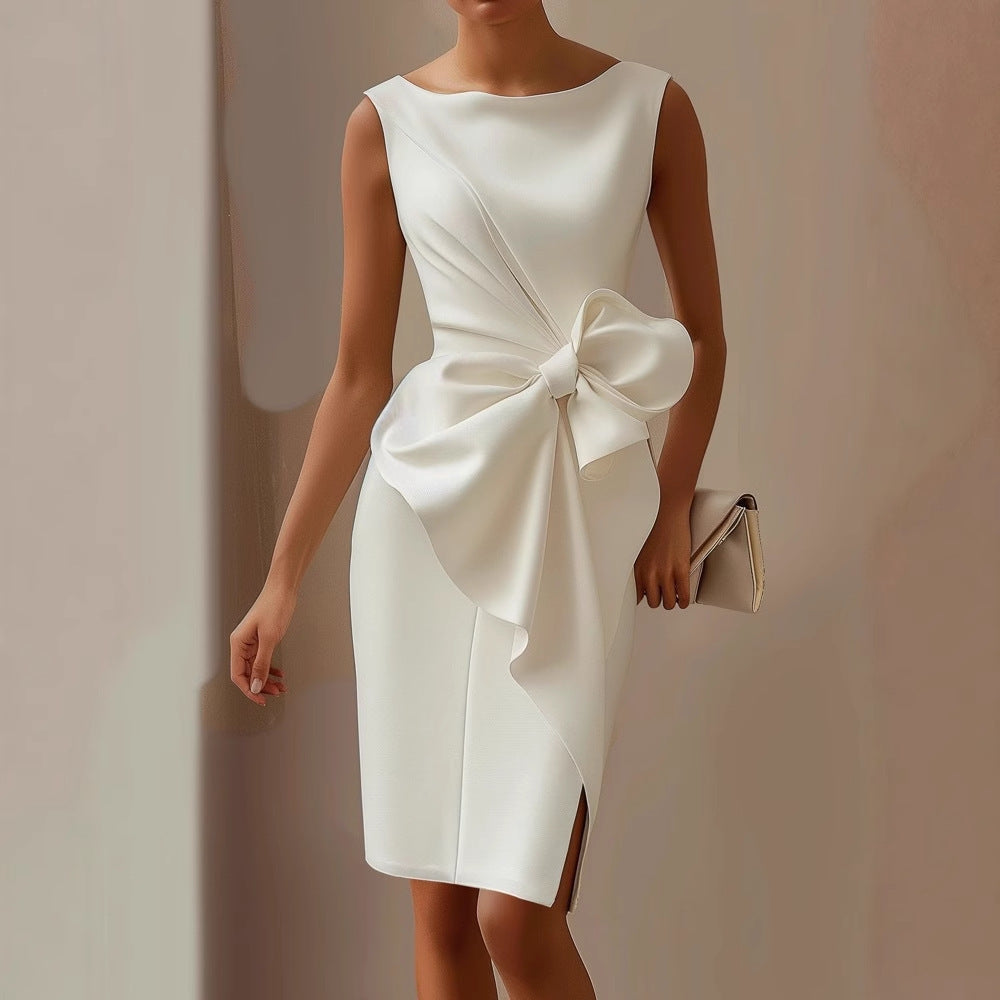 Women's Bow Detail Dress | Short Sleeve | Knee Length | Casual
