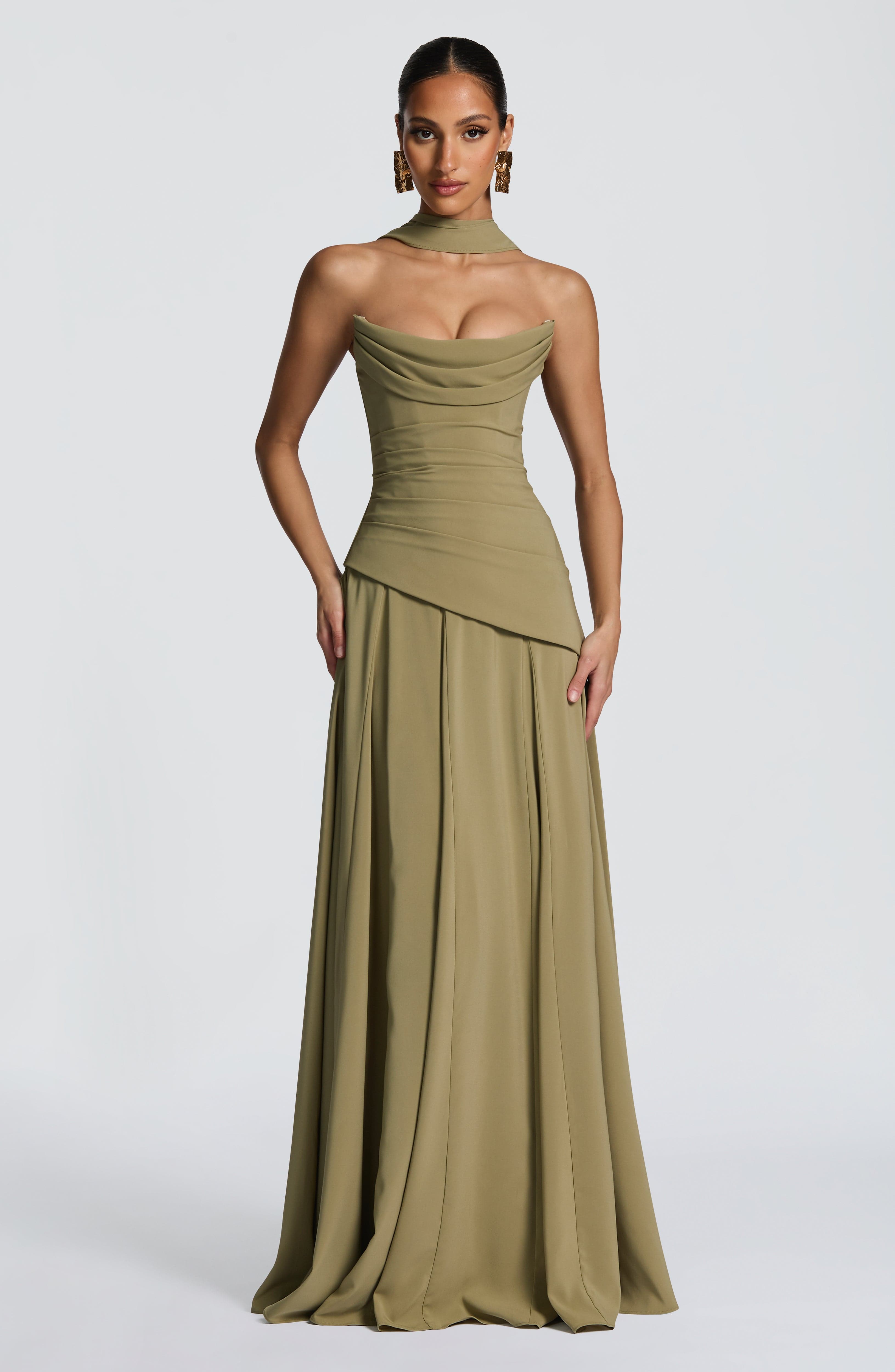 Sophia | Women's Satin Strapless Maxi Evening Dress 0