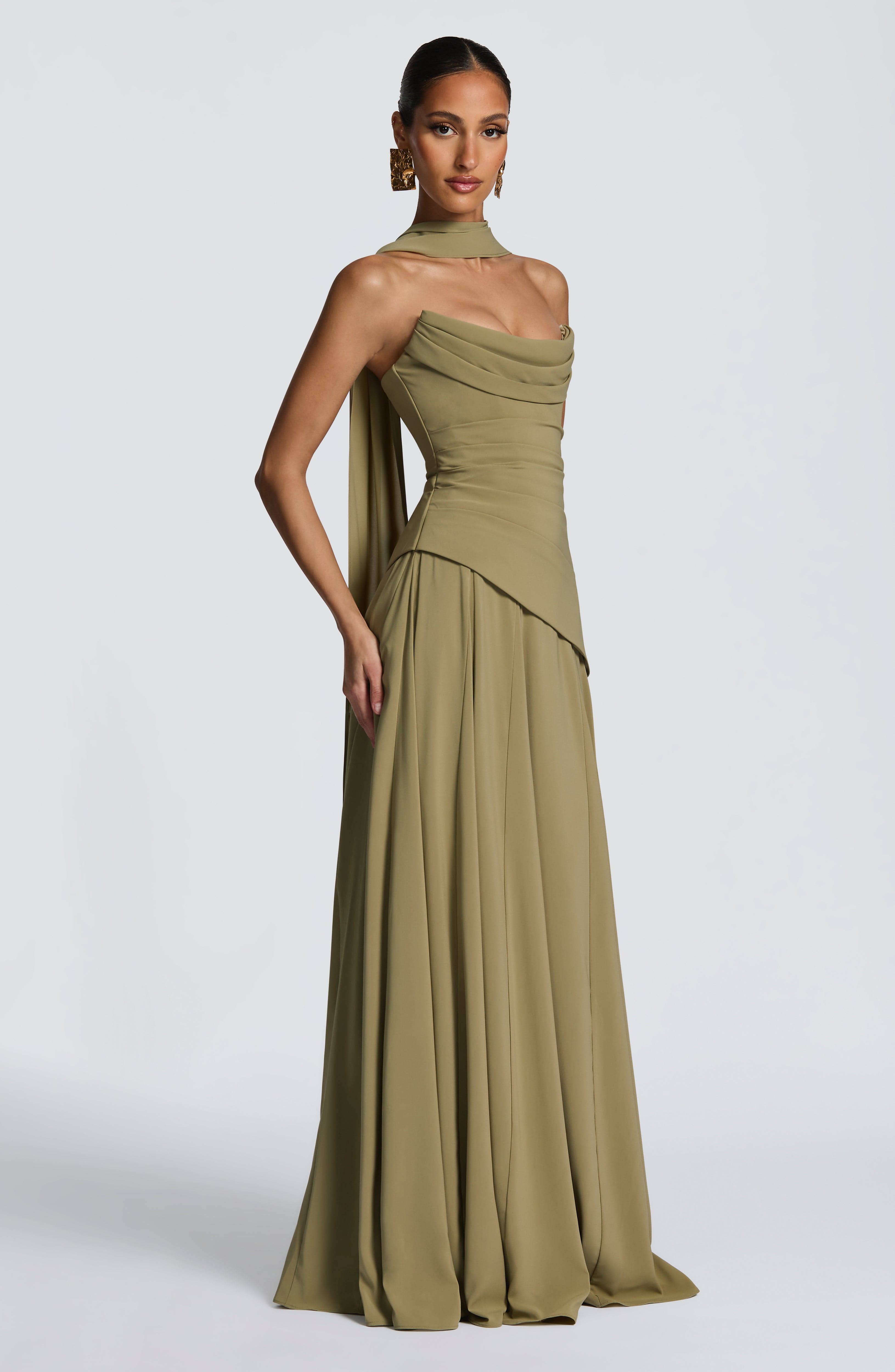 Sophia | Women's Satin Strapless Maxi Evening Dress 1