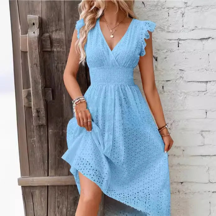 Sophia | Women's Summer V-Neck Flare Sleeve Dress 11