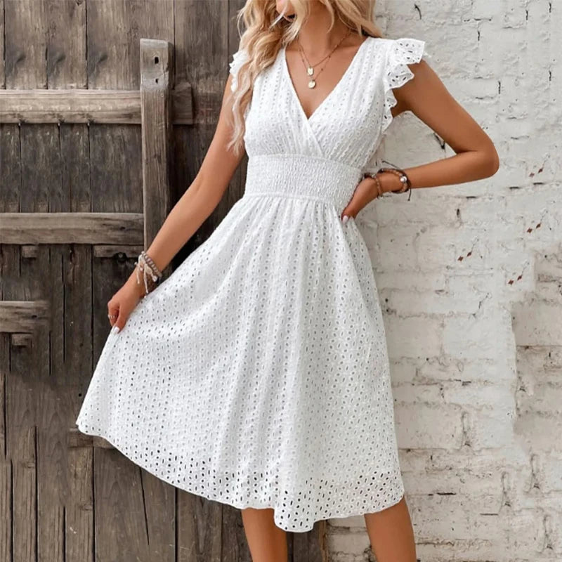 Sophia | Women's Summer V-Neck Flare Sleeve Dress 2