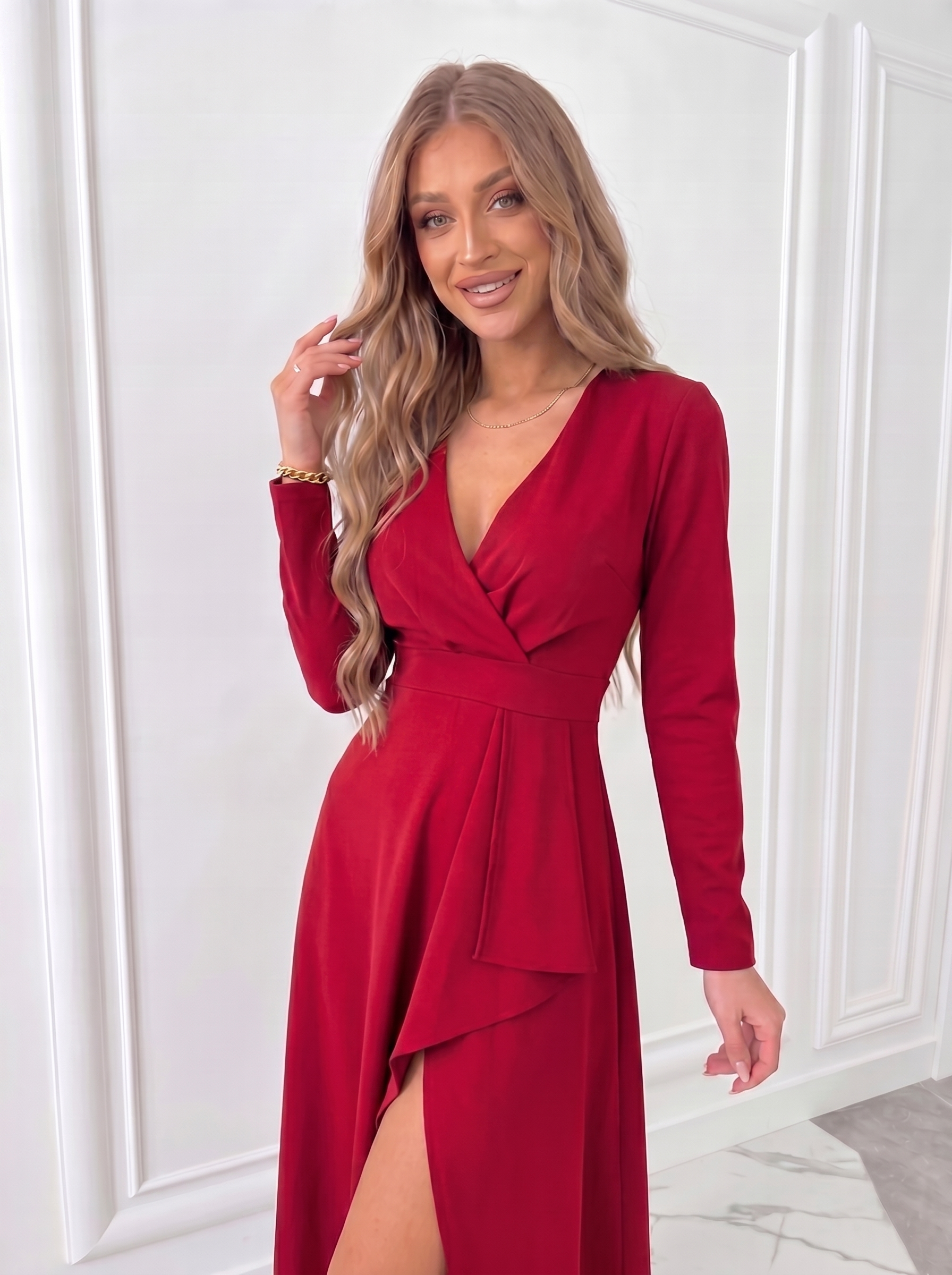 Women's Cocktail Dress Asymmetric Midi V-Neck Empire Waist Evening Wear