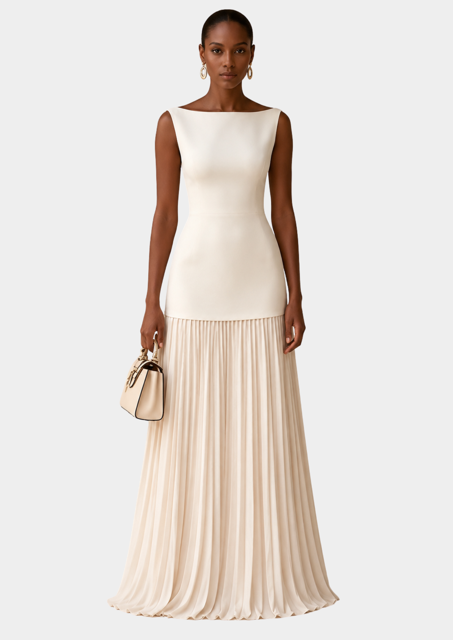 Women's Maxi Dress Sleeveless Pleated Skirt Long Length Casual