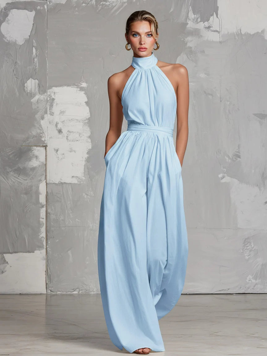 Women's Bohemian Backless Jumpsuit Casual Summer Outfit