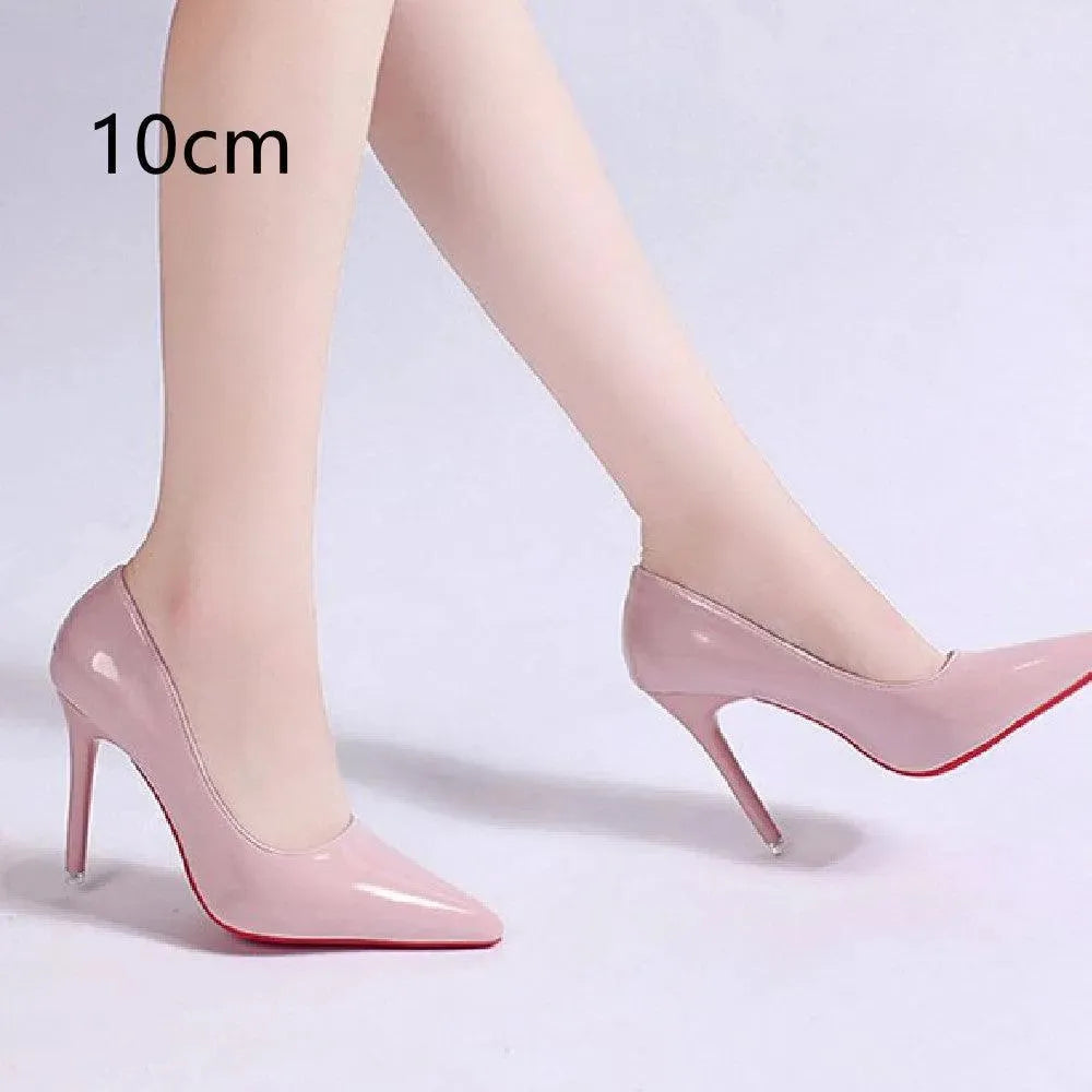 Women's Black Pumps Stiletto Heel Low Upper PU Casual Office Shoes