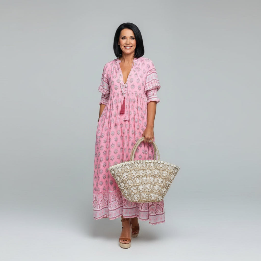Ailsa Flowy Midi Dress for Women – Lightweight Summer Dress