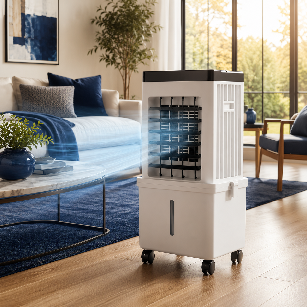 Portable Air Cooler Humidifier - 2-in-1 Compact Design for Home Office