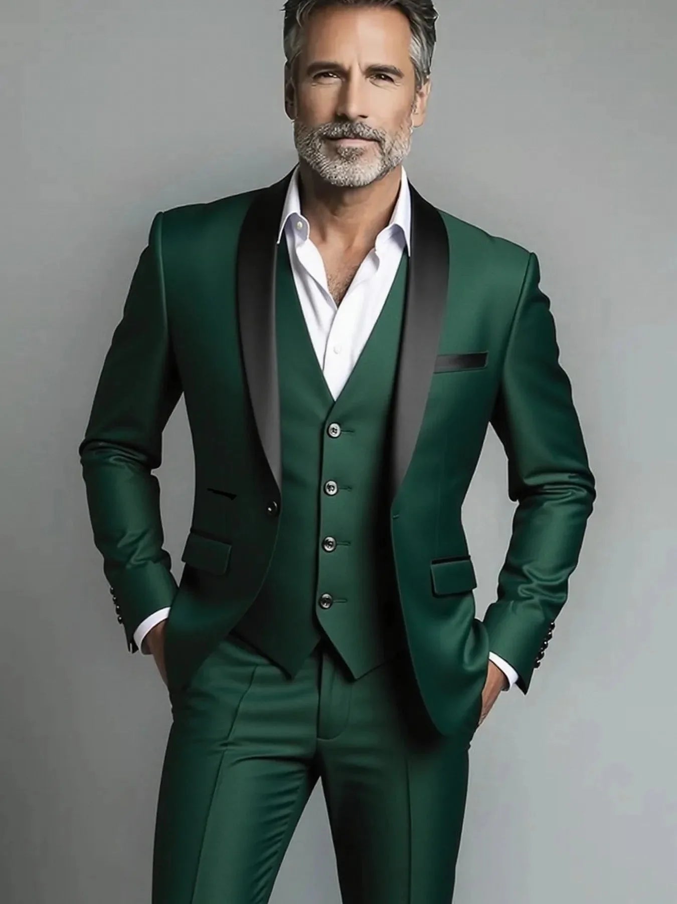 Men's Slim Fit Three-Piece Formal Wedding Suit
