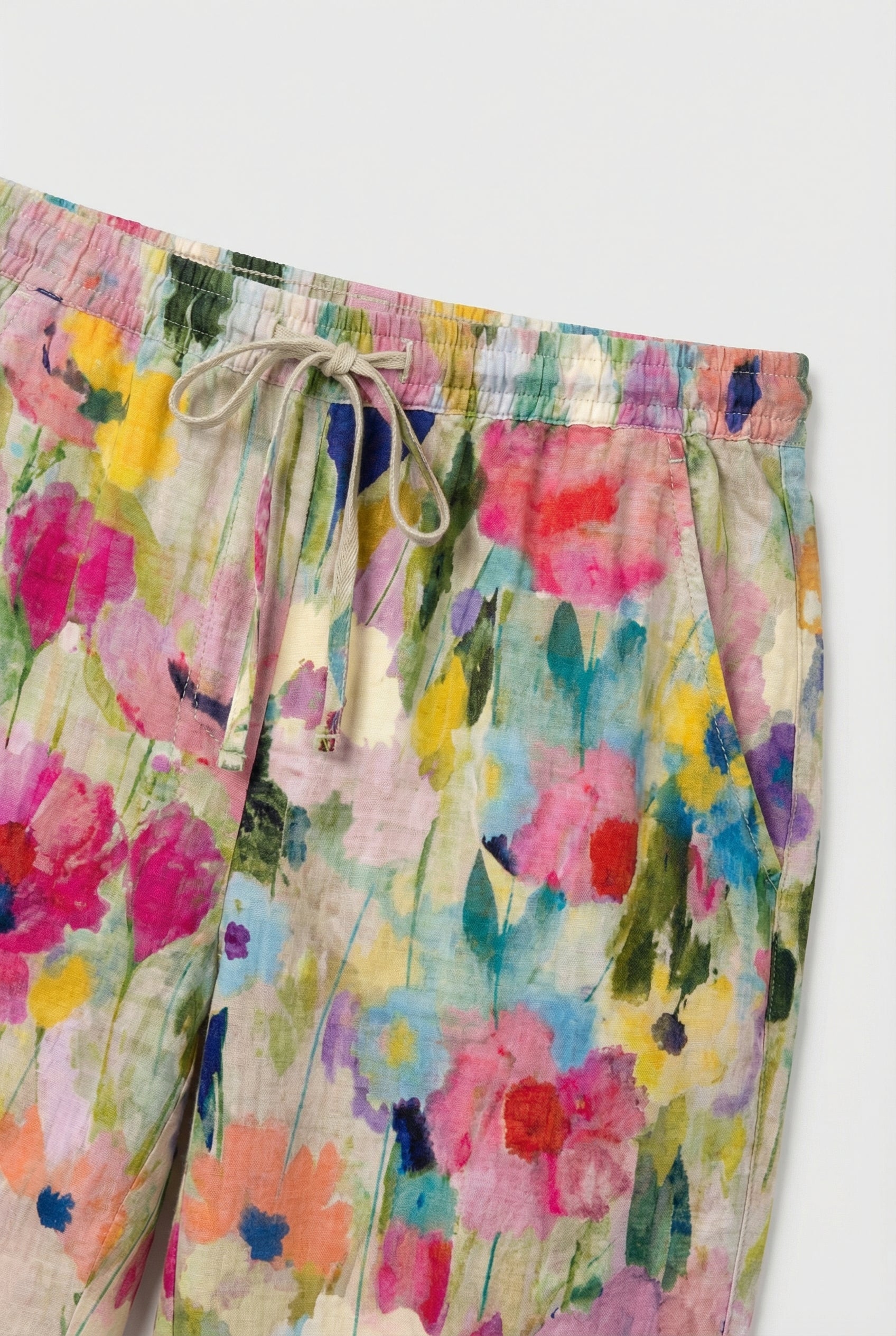 Women’s Cotton Sweatpants Floral Print Elastic Waist Drawstring