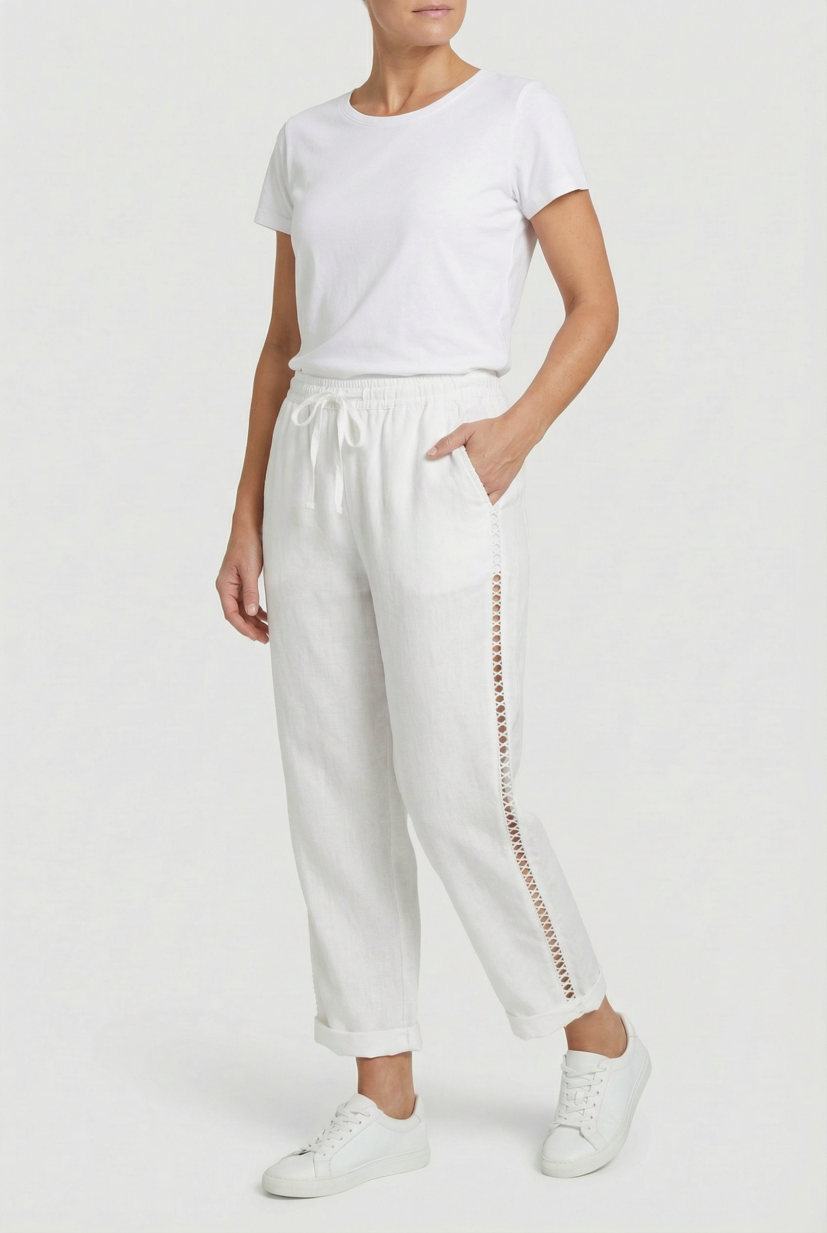 Women’s Drawstring Trousers Relaxed Fit Lightweight Fabric