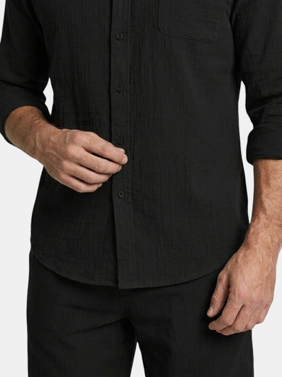 Men's Lightweight Summer Set | Relaxed Fit Long Sleeve Shirt & Shorts