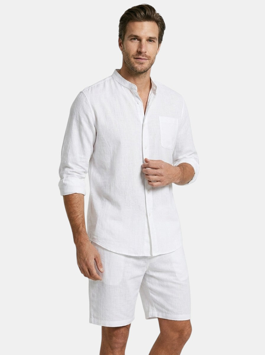 Men's Lightweight Summer Set | Relaxed Fit Long Sleeve Shirt & Shorts