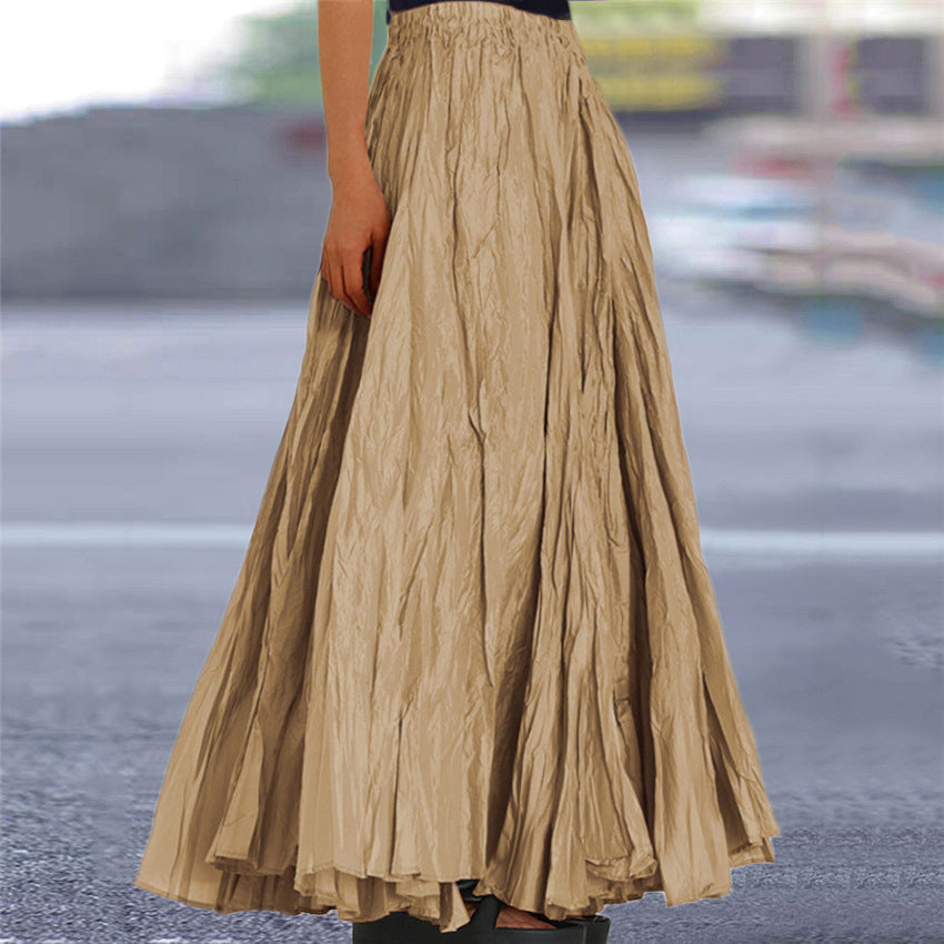 Women's A-Line Maxi Skirt Flowy Pleated