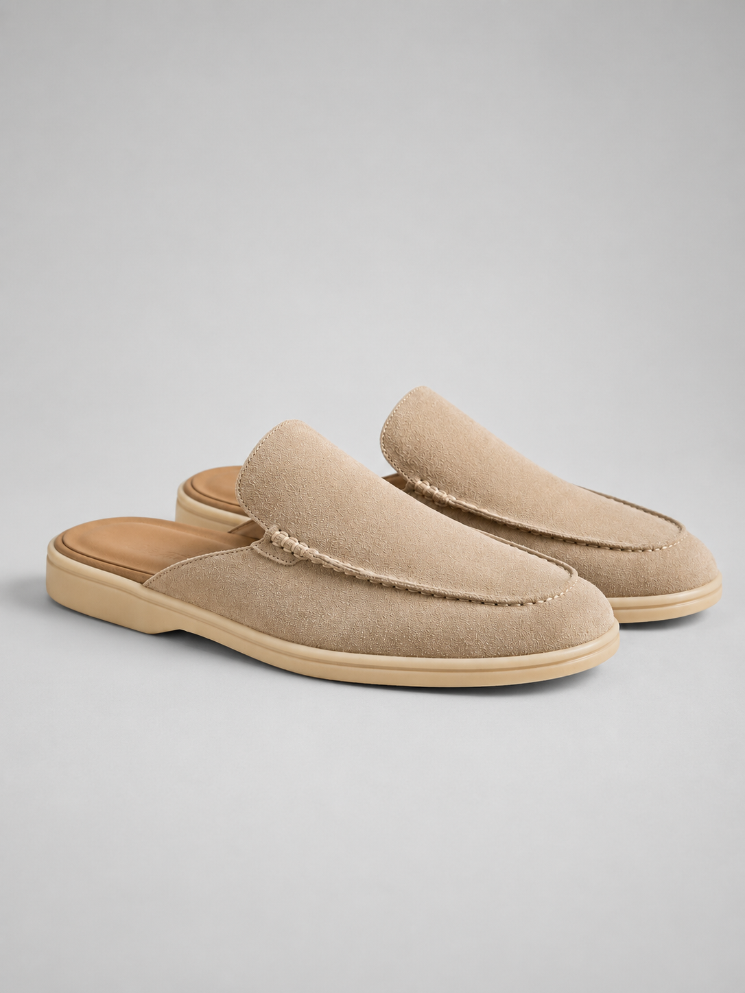Men's Suede Mule Loafers Slip-On Casual Footwear