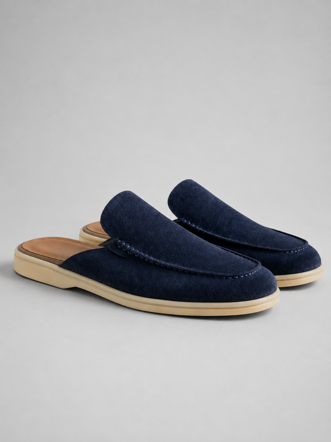 Men's Suede Mule Loafers Slip-On Casual Footwear