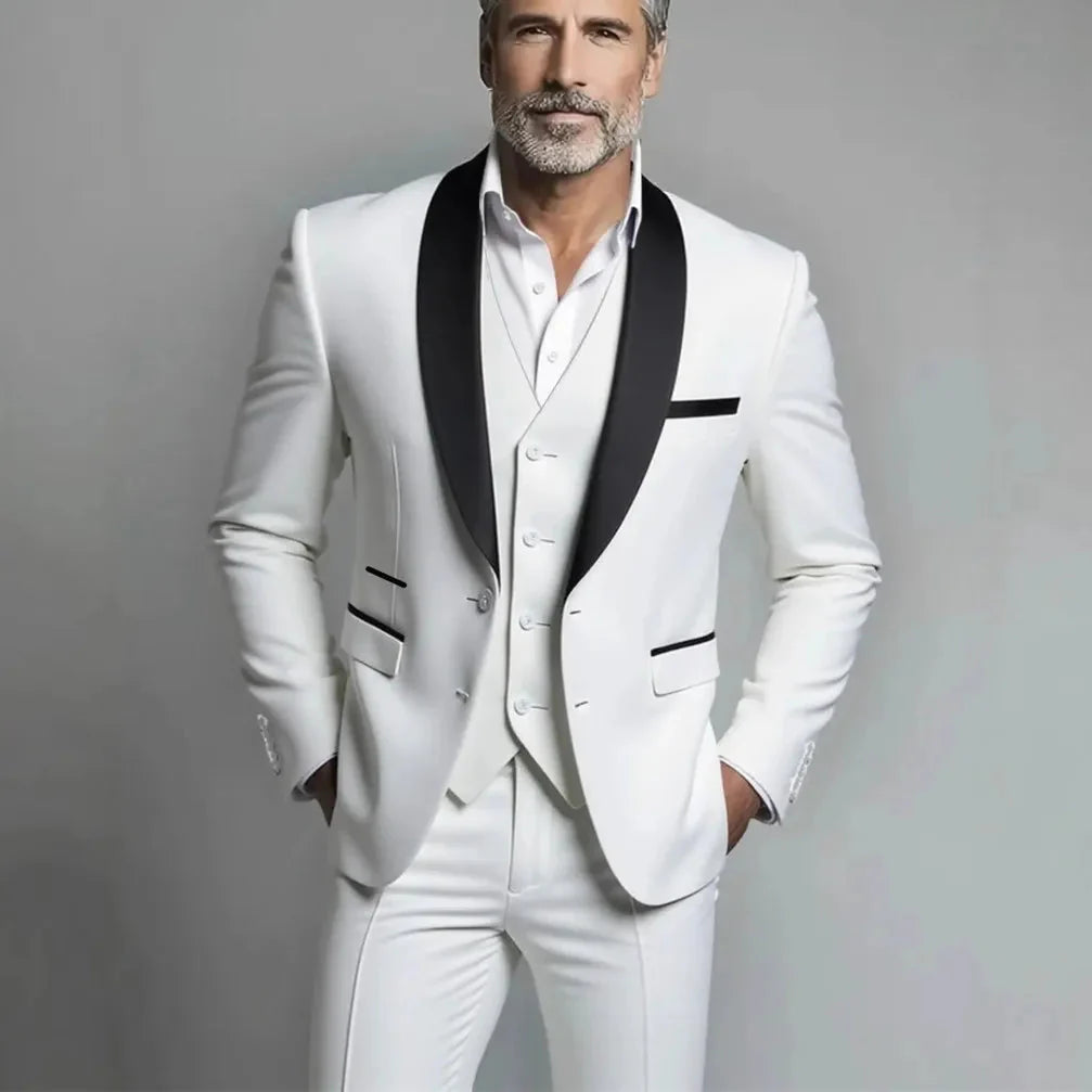 Men's Slim Fit Three-Piece Formal Wedding Suit
