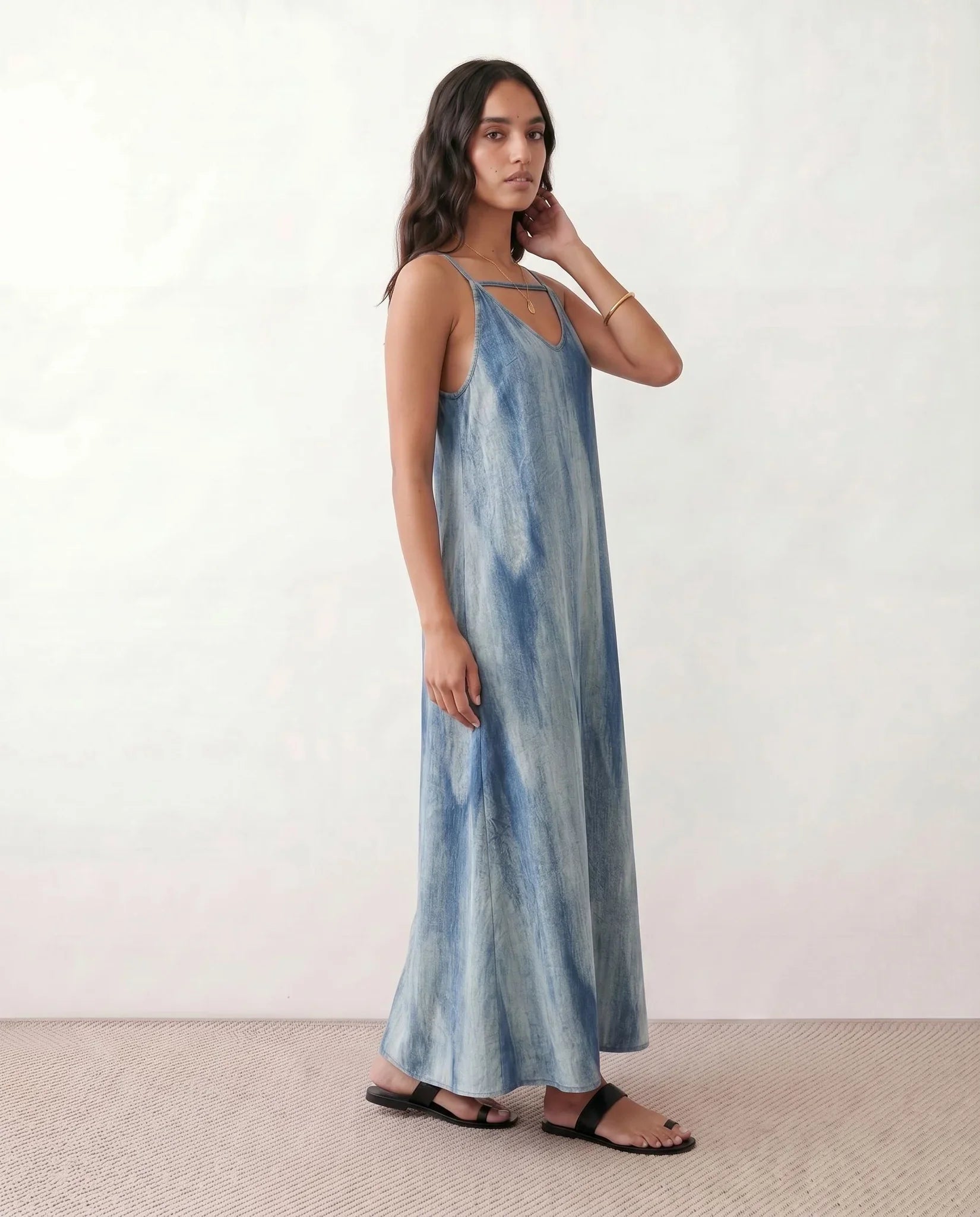 Women's Maxi Dress Spaghetti Strap Slip Style Long Length