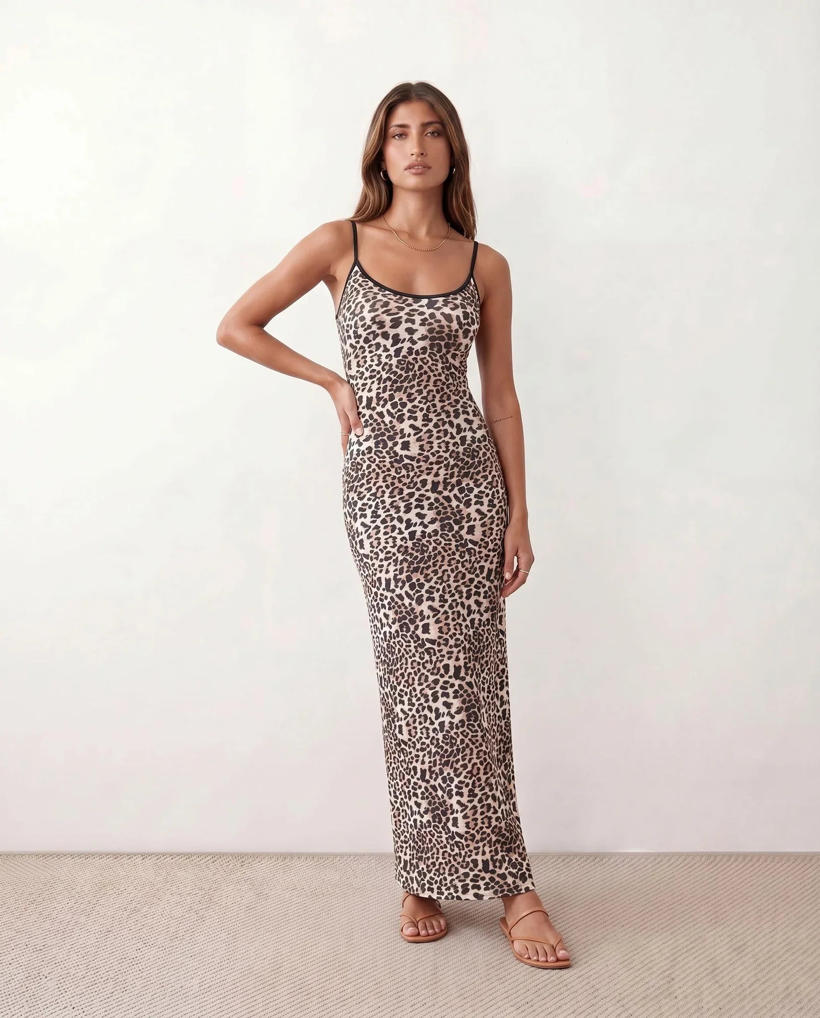 Women's Maxi Dress Spaghetti Strap Low Back Long Length