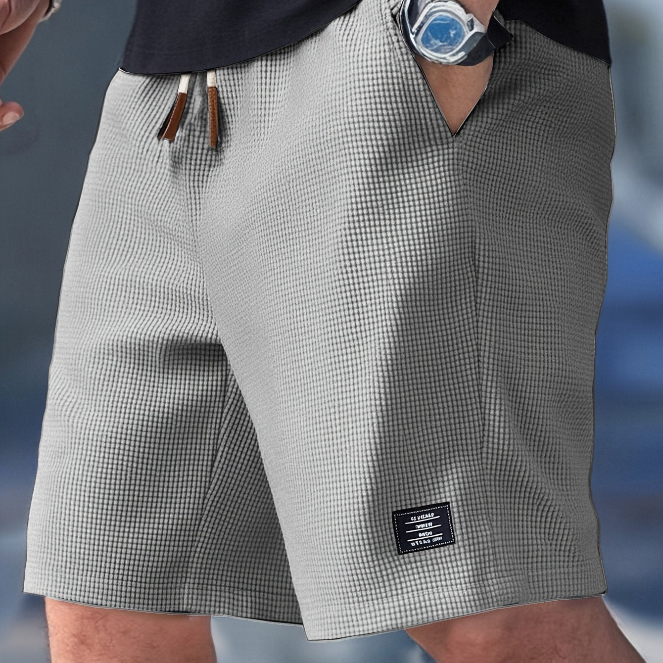 Men's Relaxed Fit Textured Shorts Casual Summer